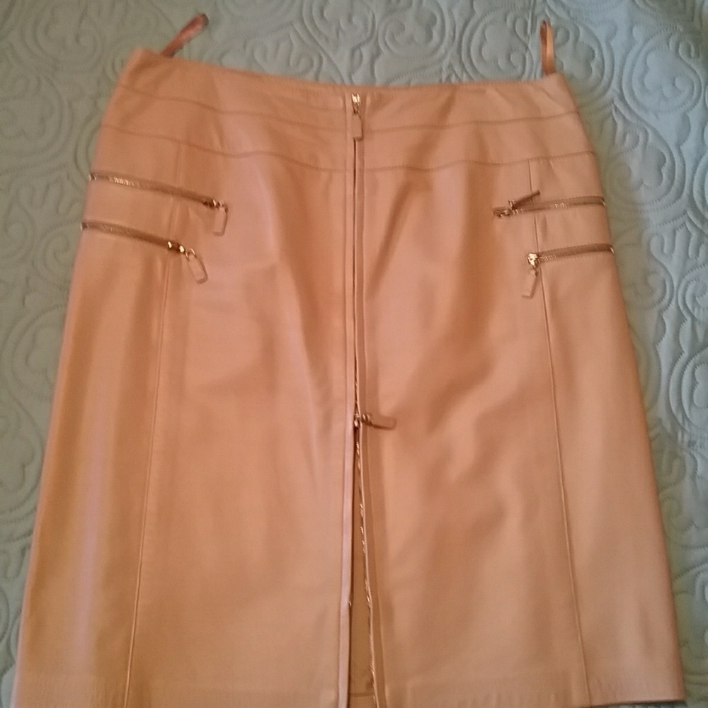 Escada Nude Leather Skirt